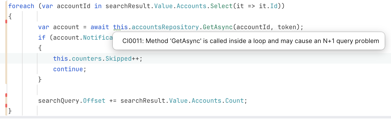 CI0011 diagnostic example from real world project